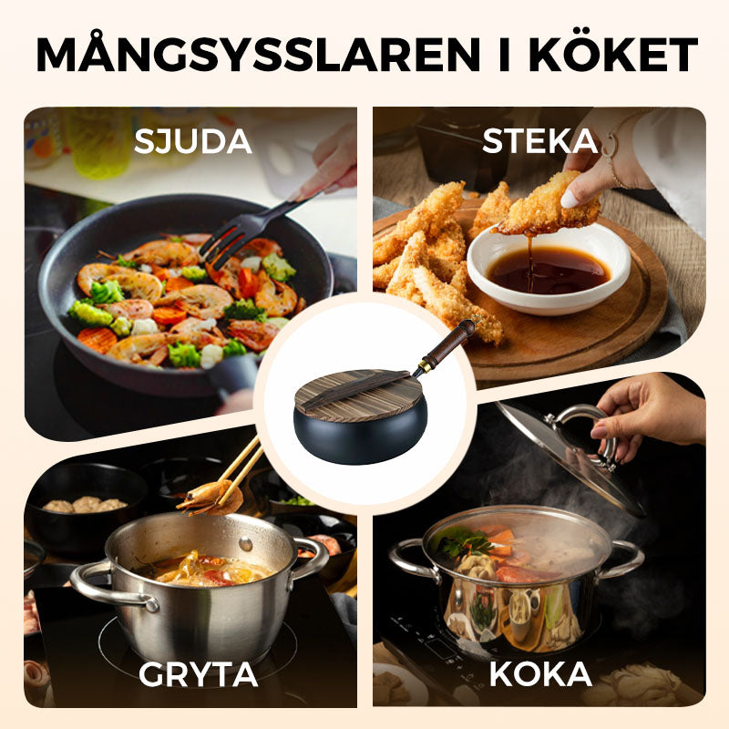🎁🔥Kvalitetssäkring + Giftfritt🔥Obelagd tjock järngryta