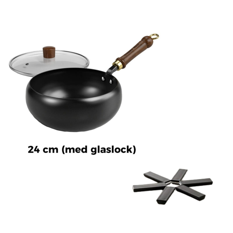 🎁🔥Kvalitetssäkring + Giftfritt🔥Obelagd tjock järngryta