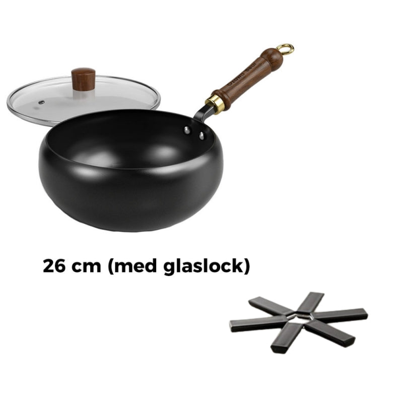 🎁🔥Kvalitetssäkring + Giftfritt🔥Obelagd tjock järngryta