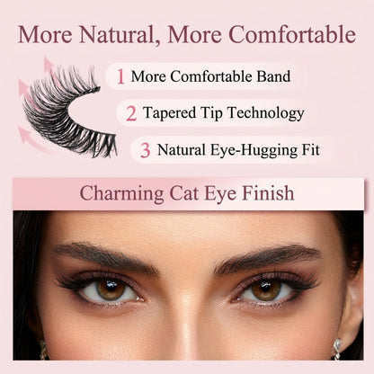 🔥   💐Self-Adhesive Reusable Lashes – 3-Sec Application, No Glue Needed.