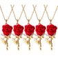 🌹 50% RABATT NU! 💎 Elegant Röd Ros Hänghalsband – Delikat Design, Hypoallergen & Perfekt för Vardagselegans eller Present ✨