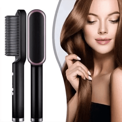 Curl Straight Hair 2 -in -1 -Hot Luftkammad jonisk rak hårkam är torr och våt