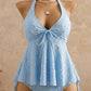 Tankini-set med peplum och halterneck för dame