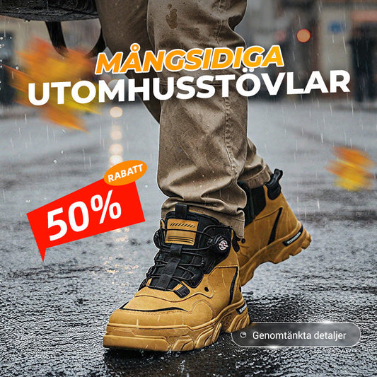 Herrskor för utomhusbruk med vridbart spänne (vattentäta, halkskyddade, bekväma och andningsbara)