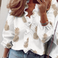 👚 50% RABATT 🌸 | Långärmad Damskjorta med Volanger – Lös Passform & Lanternärmar