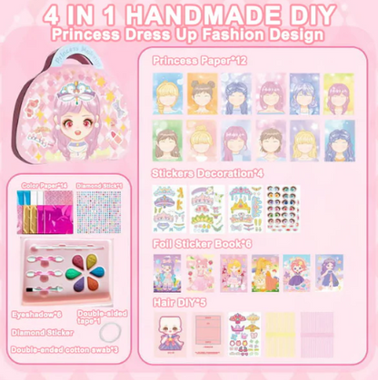 🔥 Sista dagens rea 50% RABATT 💅 Fantasy 3-i-1 Prinsesskläd- & Sminkspelset 💝