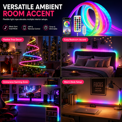 🌌 50 % RABATT NU! 💫 Neonljusband i mårdpäls med 360 graders cirkulär belysning✨