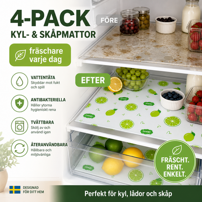 🍋✨ Limefräsch skyddsskydd för kylskåp – fläck- och oljeavvisande