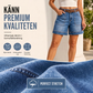 Förbeställning 📢📢Bermudashorts i denim för damer, med medelhög midja och fickor