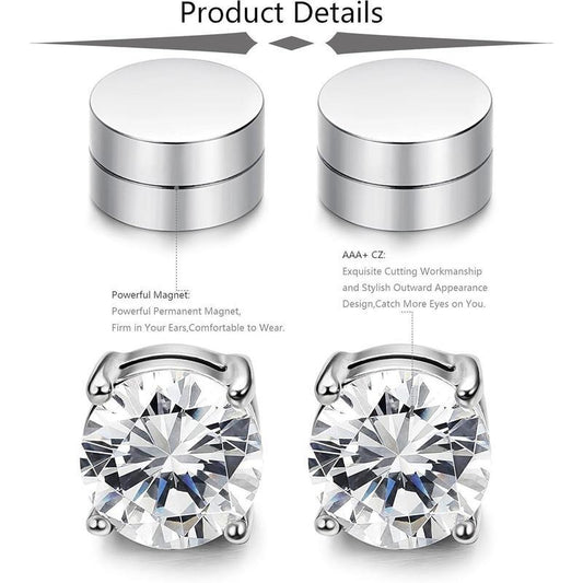 💎 50% RABATT! ✨ Magnetiska Örhängen i Zirkonia – Utan Piercingbehov, Bekväma & Perfekt För En Elegant Look Utan Smärta 🦷