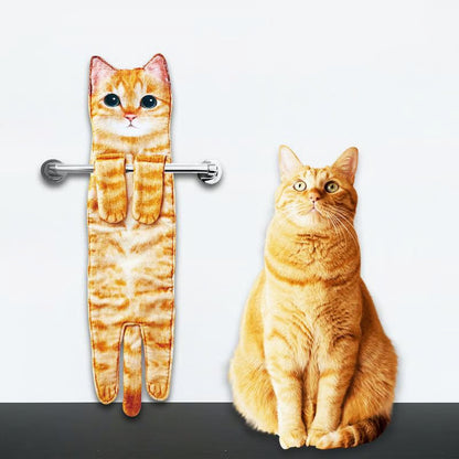 🎁 SISTA DAGENS REA - 49% RABATT✨😺 Söt Kattmönstrad Handduk🐾