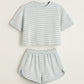 👚50% RABATT! 🌙 2-delad Shorts & Topp Set – Dampyjamas med Randmönster, Mjukt Tyg & Perfekt För Sov & Avkoppling 🛌