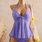 Tankini-set med peplum och halterneck för dame