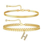 ✨50% RABATT NU! !✨Dainty Layered Gold Initial Anklets for Women