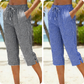 👖 50% RABATT NU! 🌿 Capri-byxor i Rutmönster för Dam – Andningsbart Bomull/Linne – Elastisk Midja & Sidfickor – Perfekt för Sommar & Semester ☀️