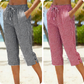 👖 50% RABATT NU! 🌿 Capri-byxor i Rutmönster för Dam – Andningsbart Bomull/Linne – Elastisk Midja & Sidfickor – Perfekt för Sommar & Semester ☀️