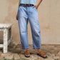 👖 50% RABATT NU!🌟 Dam High Waist Vida Jeansshorts – Benlängande & Vintage Tvätt – Casual Croppade Byxor 👒