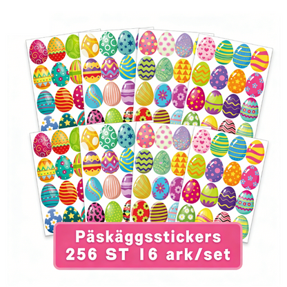 🐣🐰Påskäggsdekaler, 16 ark per set, 256 stycken