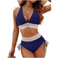 ✨Köp nu 👉 och få 49% 💃Hög midja Tummy Control Colour Block Bikini Set