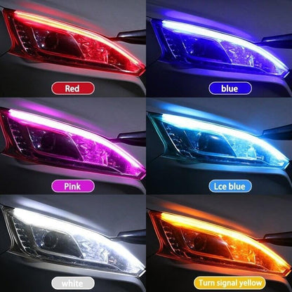 🎉 2026 REA — Över 28 000 sålda!💡 2-pack Flexibel LED-flytande signallampa för bil - Vattentät Tvåfärgad 12V Slinga ⚡