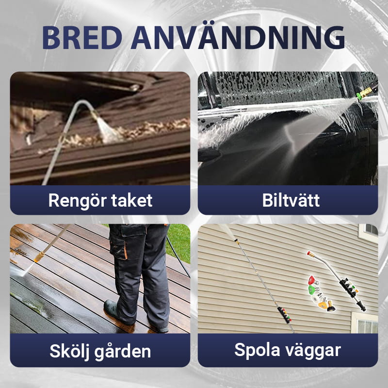 🔥Högtrycksvattenpistol med förlängningsstång i rostfritt stål