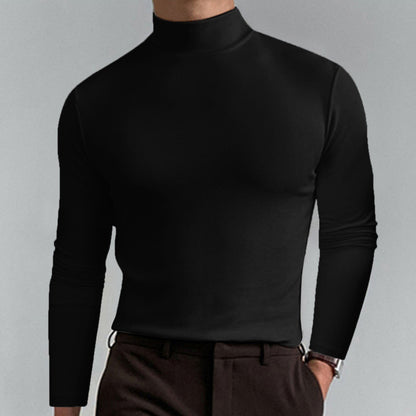 2025 Ny Långärmad T-shirt med hög hals Smal Fit för män - Köp 2 fri frakt