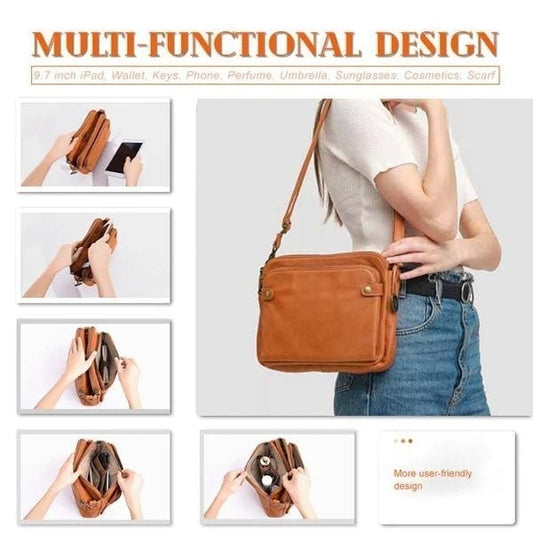 👜 50% RABATT! ✨ Läder Crossbody & Clutch Set – Lätt, Flera Fack & Tidslös Design för Vardag och Kväll 👜