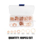 📀100/200 PCS Koppar platt bricka sortiment kit