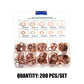 📀100/200 PCS Koppar platt bricka sortiment kit