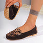 Leopardmönstrade slip-on loafers för damer