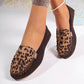 Leopardmönstrade slip-on loafers för damer