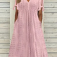👗 50 % RABATT NU! 🌸Elegant V-ringad klänning med urtagning för kvinnor
