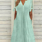 👗 50 % RABATT NU! 🌸Elegant V-ringad klänning med urtagning för kvinnor