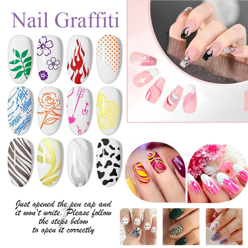 🎁Het rea 50% RABATT⏳Nagelkonstpennset i 12 färger