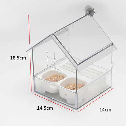 🔥Hängande transparent foderautomat för fågelbur