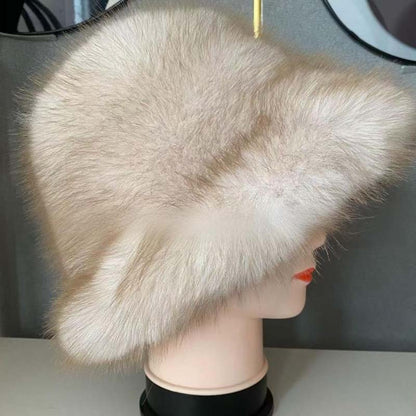 Chic varm mjuk falskt skinn fiskarhatt