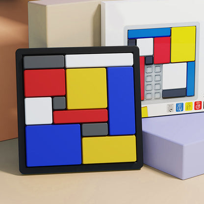 Kreativt geometriskt blockpusselspel