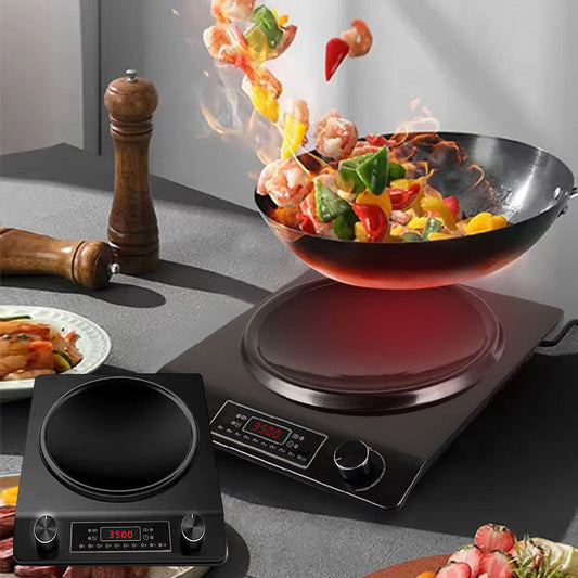 🔥3500W🔥 Konkav Induktionshäll med 10 Temperaturinställningar