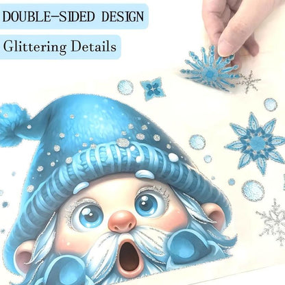✨ Jultema Glittrande Fönsterdekaler 9 ST