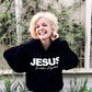 Trendig hoodie med glittrande paljetter och “JESUS is the Light“