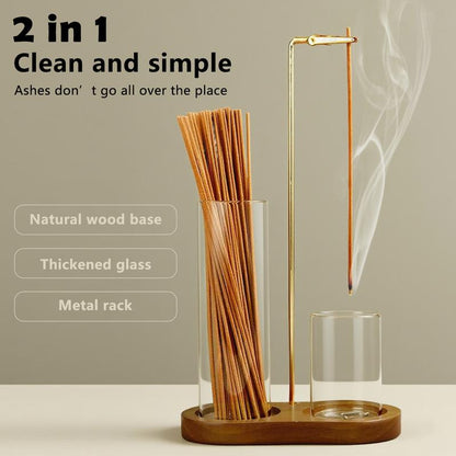 🕯️ 50 % RABATT!🌿 Skapar lugn atmosfär – 2‑i‑1 rökelselykta, naturträ, trevlig aromaupplevelse