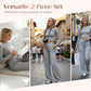 Dammode 2-delad set – casual topp och byxor ✨