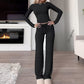 Dammode 2-delad set – casual topp och byxor ✨