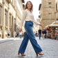 👖 Stretch Jeans Dam | Midjehöjd, Breda Ben, Dragsko Midja & Rak Passform ✨