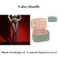 Värdepaket: 8D Oil-Sheen Rose Lace Stockings + Kosmetisk väska