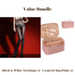Värdepaket: 8D Oil-Sheen Rose Lace Stockings + Kosmetisk väska