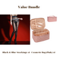 Värdepaket: 8D Oil-Sheen Rose Lace Stockings + Kosmetisk väska