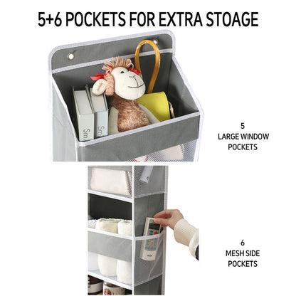 🧺 50% RABATT! 🏠 5-nivåer Hängande Organisatör med Stor Kapacitet – Platsbesparande, Stadigt Tyg & Perfekt För Garderob & Badrum 🚪