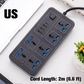 🔥🎁Nyhet 50 % RABATT🔥Eluttag med flera uttag och lång förlängningssladd – USB-laddningsportar ingår