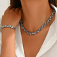 💎 50% RABATT NU! ✨ Justerbart Strass Blad Länk Halsband & Armband Set – Elegant Design, Gnistrande Kristaller & Perfekt Present 🍃